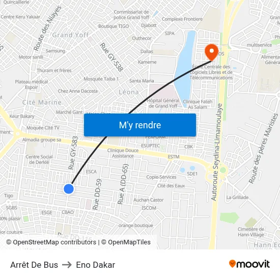 Arrêt De Bus to Eno Dakar map