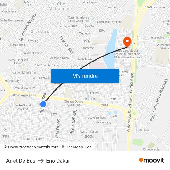 Arrêt De Bus to Eno Dakar map