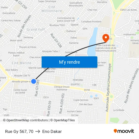Rue Gy 567, 70 to Eno Dakar map