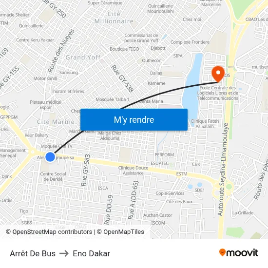 Arrêt De Bus to Eno Dakar map