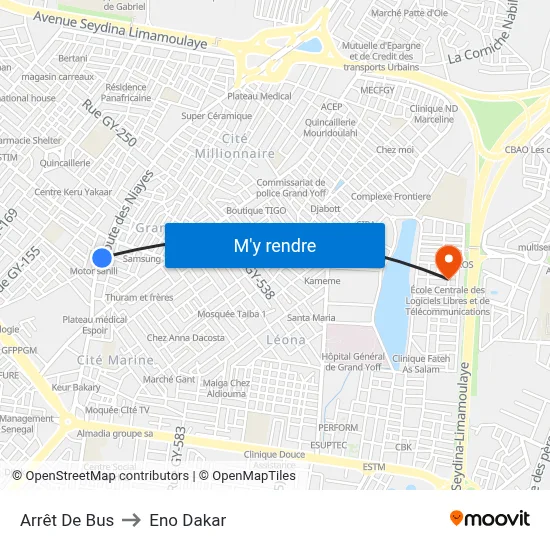 Arrêt De Bus to Eno Dakar map