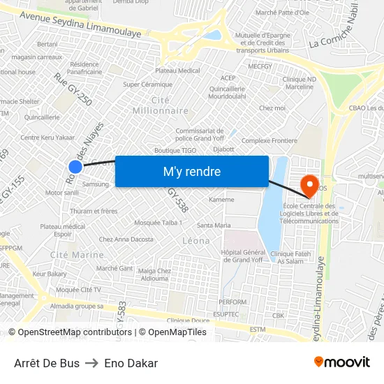 Arrêt De Bus to Eno Dakar map