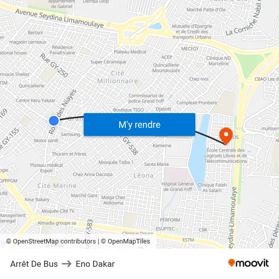 Arrêt De Bus to Eno Dakar map