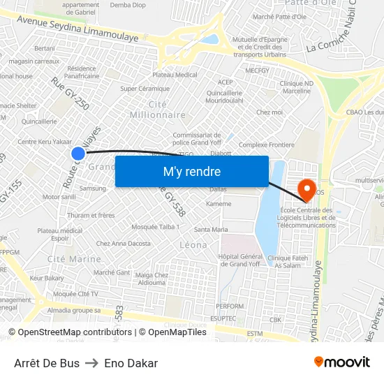 Arrêt De Bus to Eno Dakar map