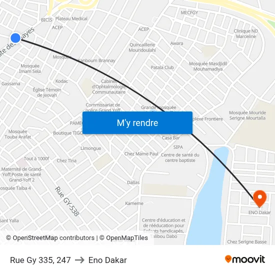 Rue Gy 335, 247 to Eno Dakar map