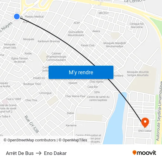 Arrêt De Bus to Eno Dakar map