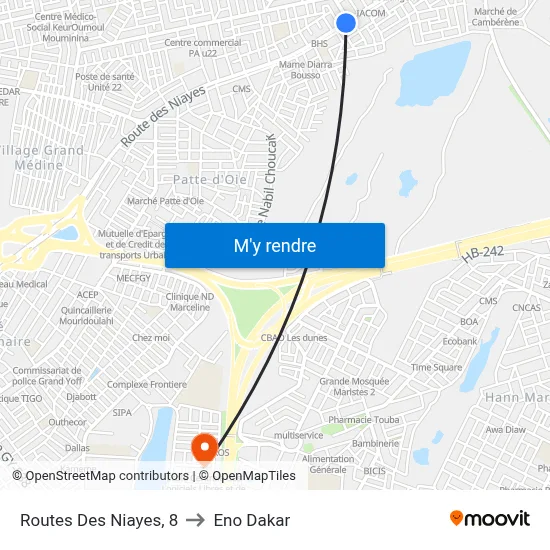 Routes Des Niayes, 8 to Eno Dakar map