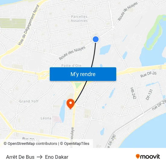 Arrêt De Bus to Eno Dakar map
