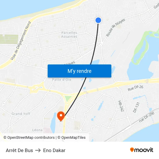 Arrêt De Bus to Eno Dakar map