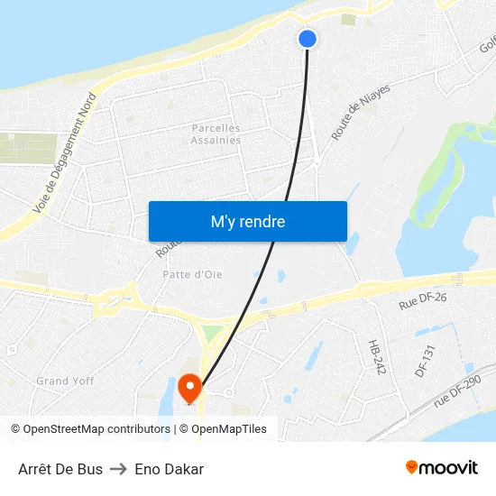 Arrêt De Bus to Eno Dakar map