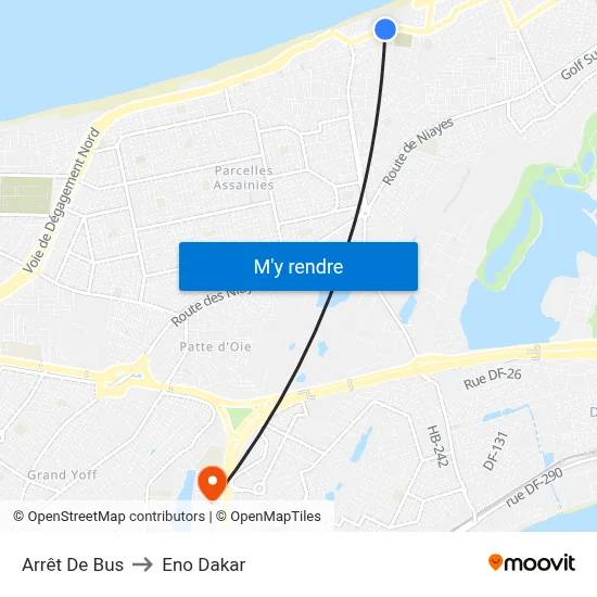 Arrêt De Bus to Eno Dakar map