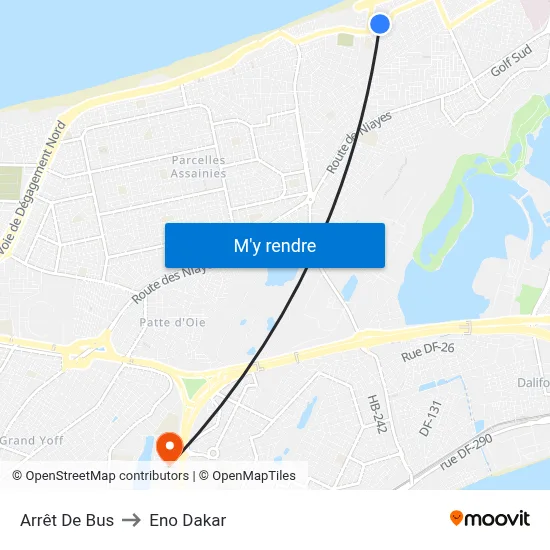 Arrêt De Bus to Eno Dakar map