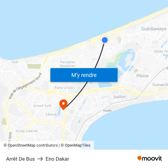 Arrêt De Bus to Eno Dakar map