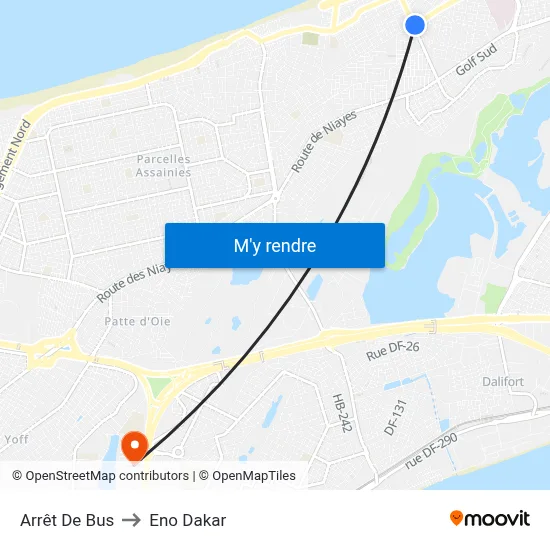 Arrêt De Bus to Eno Dakar map