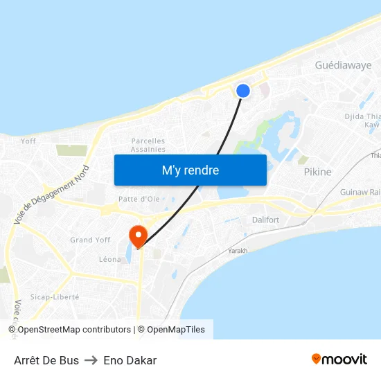 Arrêt De Bus to Eno Dakar map