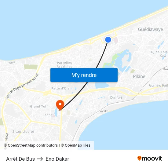 Arrêt De Bus to Eno Dakar map