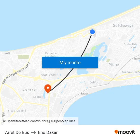 Arrêt De Bus to Eno Dakar map