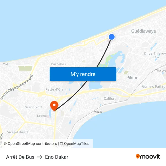Arrêt De Bus to Eno Dakar map