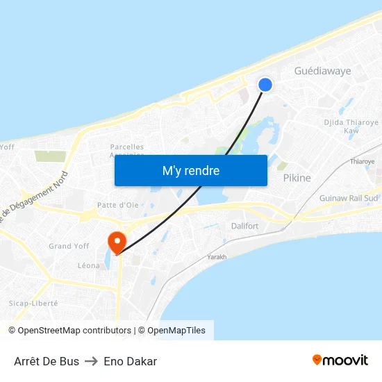 Arrêt De Bus to Eno Dakar map