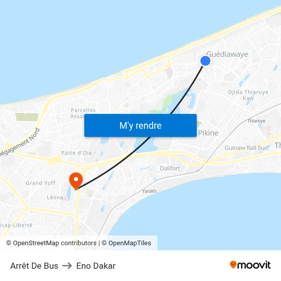 Arrêt De Bus to Eno Dakar map