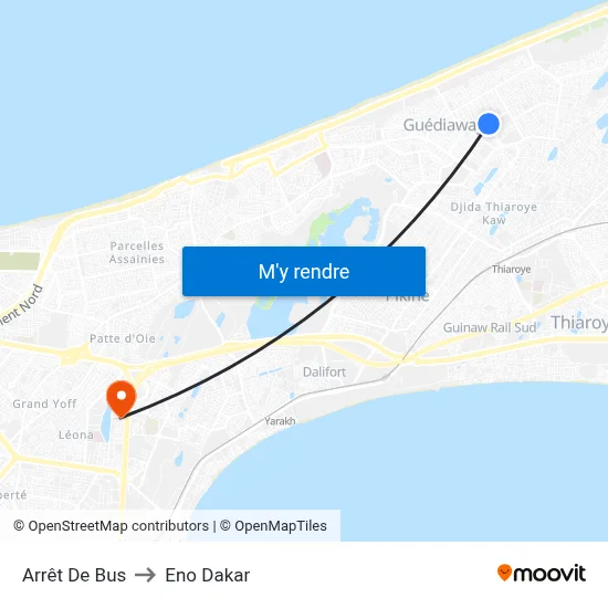 Arrêt De Bus to Eno Dakar map