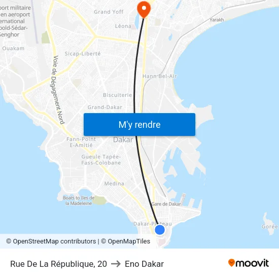 Rue De La République, 20 to Eno Dakar map