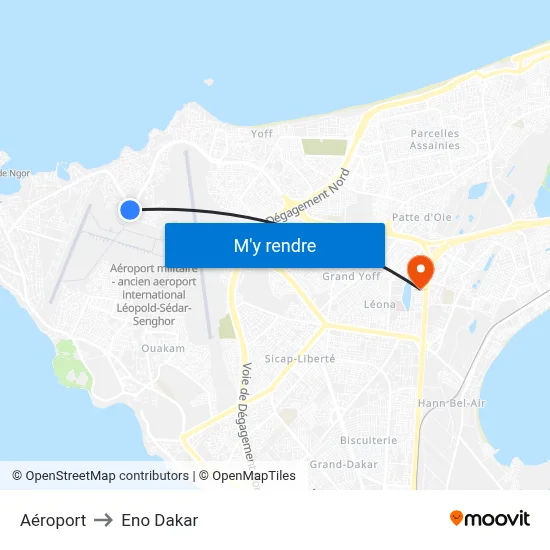 Aéroport to Eno Dakar map