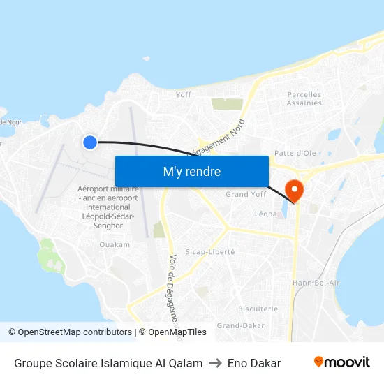 Groupe Scolaire Islamique Al Qalam to Eno Dakar map