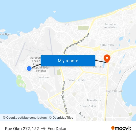 Rue Okm 272, 152 to Eno Dakar map