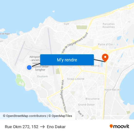 Rue Okm 272, 152 to Eno Dakar map
