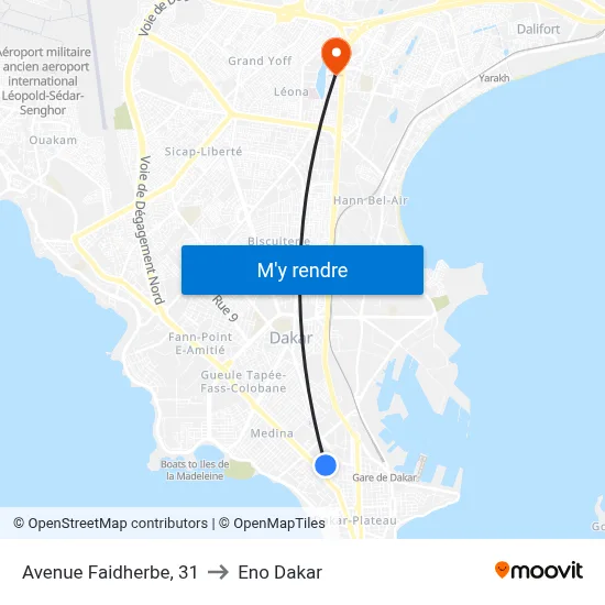 Avenue Faidherbe, 31 to Eno Dakar map