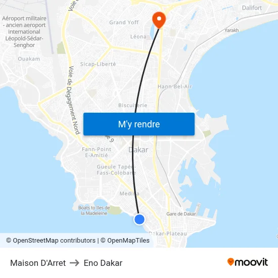 Maison D'Arret to Eno Dakar map