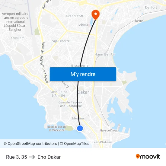 Rue 3, 35 to Eno Dakar map