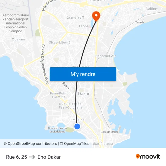 Rue 6, 25 to Eno Dakar map