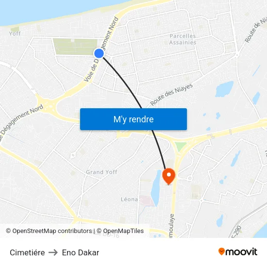 Cimetiére to Eno Dakar map