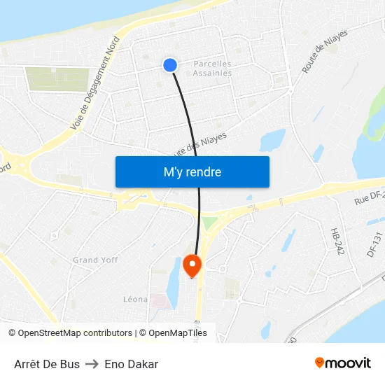Arrêt De Bus to Eno Dakar map