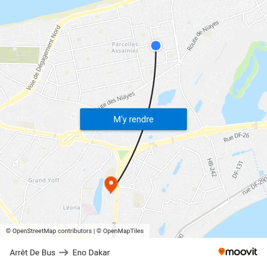 Arrêt De Bus to Eno Dakar map