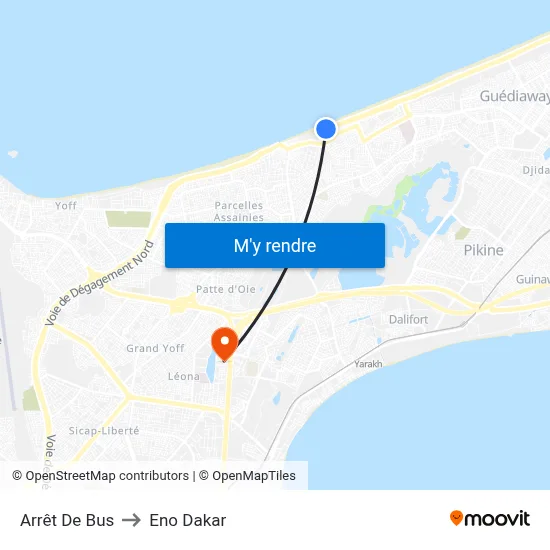 Arrêt De Bus to Eno Dakar map
