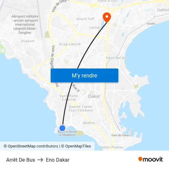 Arrêt De Bus to Eno Dakar map