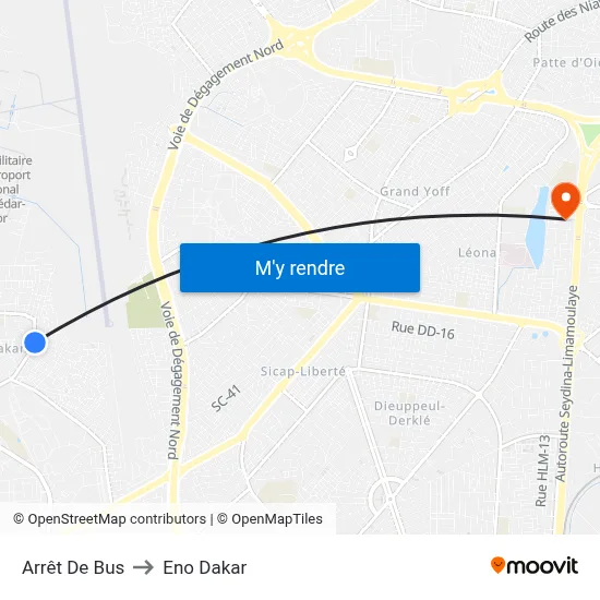 Arrêt De Bus to Eno Dakar map