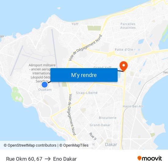 Rue Okm 60, 67 to Eno Dakar map
