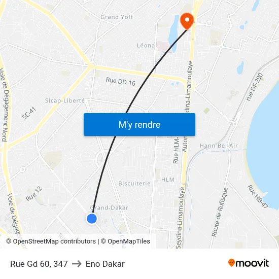 Rue Gd 60, 347 to Eno Dakar map