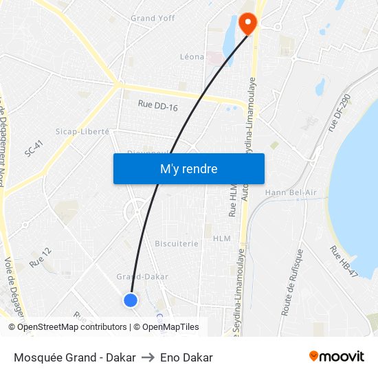 Mosquée Grand - Dakar to Eno Dakar map