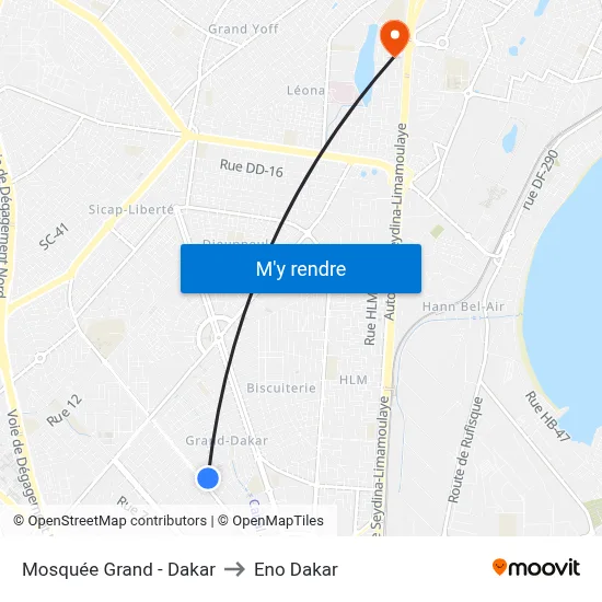 Mosquée Grand - Dakar to Eno Dakar map