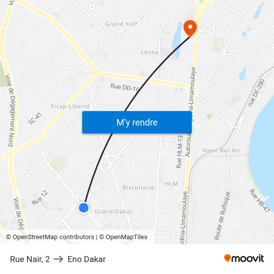 Rue Nair, 2 to Eno Dakar map