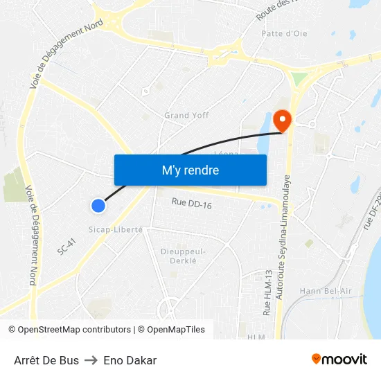 Arrêt De Bus to Eno Dakar map
