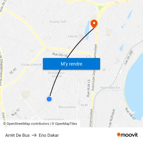Arrêt De Bus to Eno Dakar map