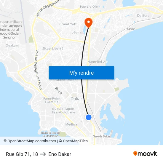 Rue Gib 71, 18 to Eno Dakar map