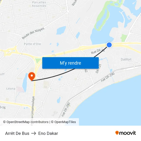 Arrêt De Bus to Eno Dakar map