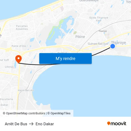 Arrêt De Bus to Eno Dakar map